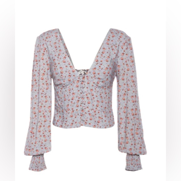 Lani the Label Button Up Floral Long Sleeve Boho Top Small - Picture 2 of 8